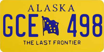 AK license plate GCE498