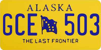 AK license plate GCE503