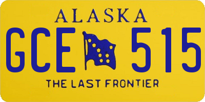 AK license plate GCE515