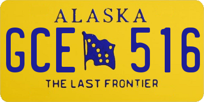 AK license plate GCE516