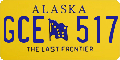 AK license plate GCE517