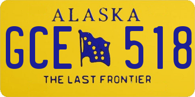 AK license plate GCE518