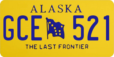 AK license plate GCE521
