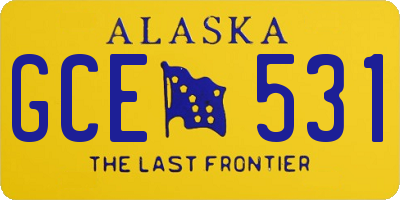 AK license plate GCE531