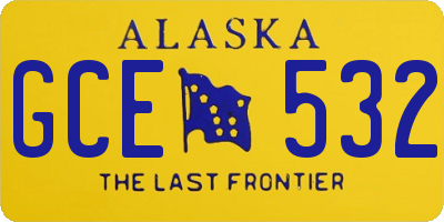 AK license plate GCE532