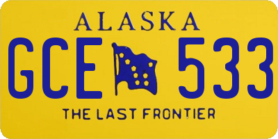 AK license plate GCE533