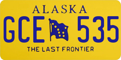 AK license plate GCE535