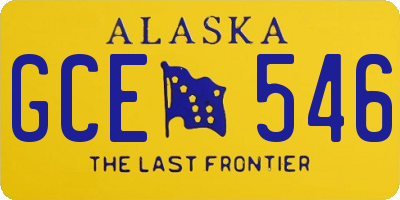 AK license plate GCE546