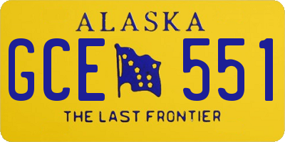 AK license plate GCE551