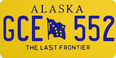 AK license plate GCE552