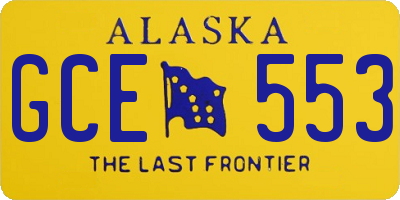 AK license plate GCE553