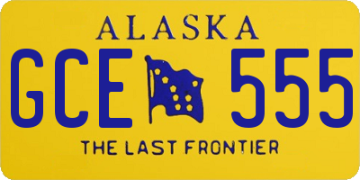 AK license plate GCE555