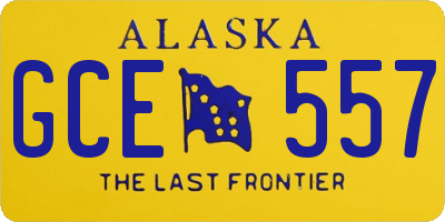 AK license plate GCE557