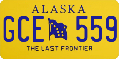 AK license plate GCE559