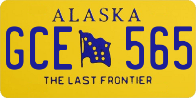 AK license plate GCE565