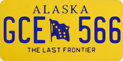 AK license plate GCE566