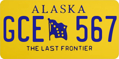 AK license plate GCE567