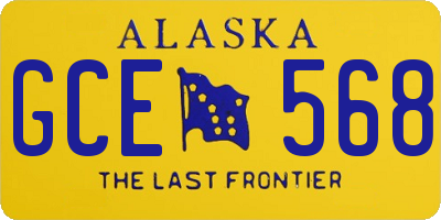 AK license plate GCE568