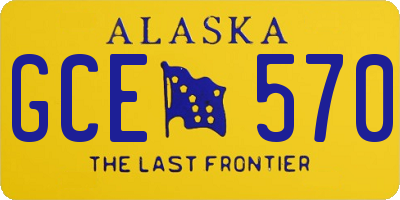 AK license plate GCE570
