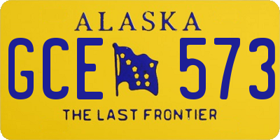 AK license plate GCE573