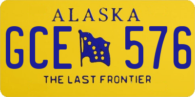 AK license plate GCE576
