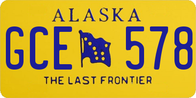 AK license plate GCE578