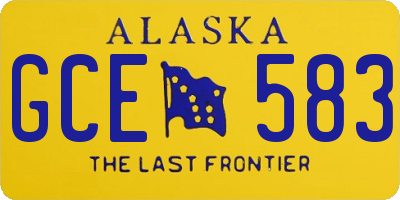 AK license plate GCE583