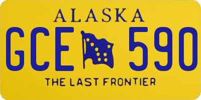AK license plate GCE590