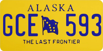AK license plate GCE593