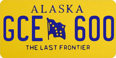 AK license plate GCE600