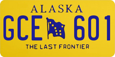 AK license plate GCE601