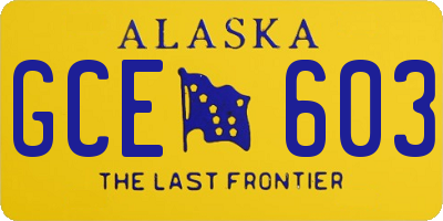 AK license plate GCE603