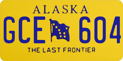 AK license plate GCE604