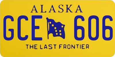AK license plate GCE606