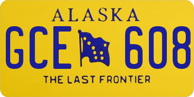 AK license plate GCE608
