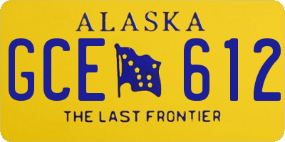 AK license plate GCE612