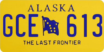 AK license plate GCE613