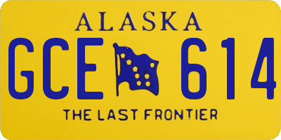 AK license plate GCE614