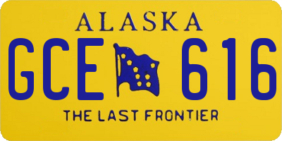AK license plate GCE616