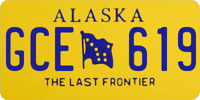 AK license plate GCE619
