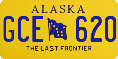 AK license plate GCE620