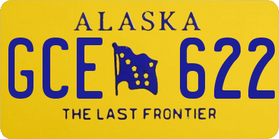 AK license plate GCE622
