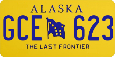 AK license plate GCE623