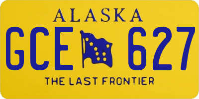 AK license plate GCE627