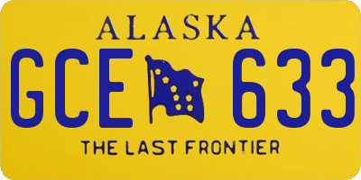 AK license plate GCE633
