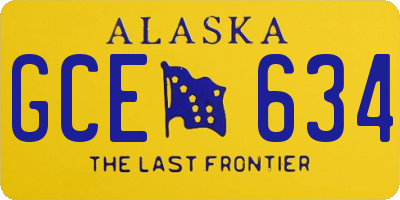 AK license plate GCE634