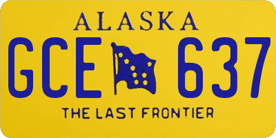 AK license plate GCE637