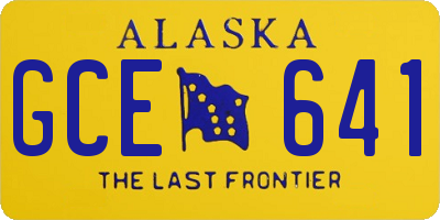AK license plate GCE641