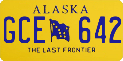 AK license plate GCE642