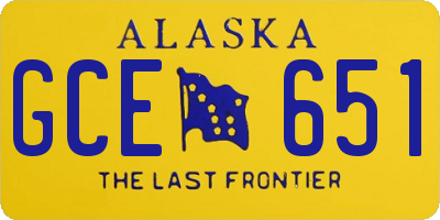 AK license plate GCE651